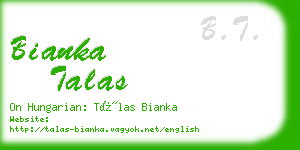 bianka talas business card